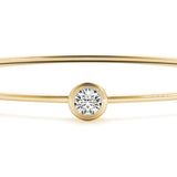 Natural Diamond Round Bezel Set Flexible Bangle