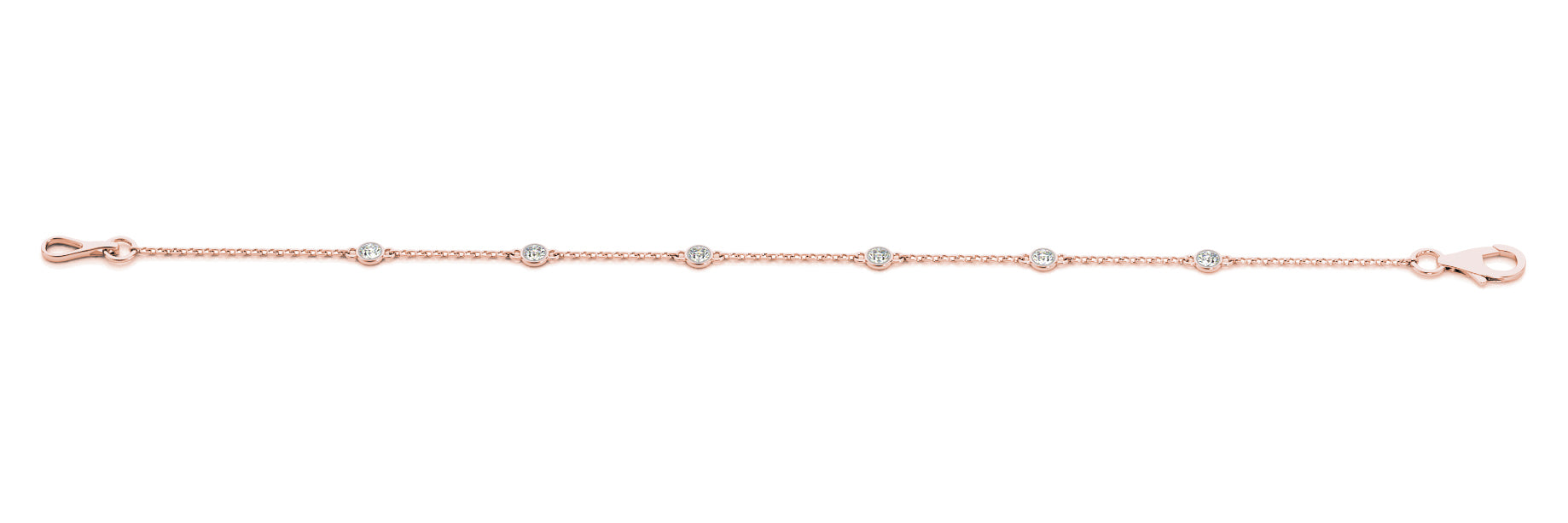 Natural Diamond Single Row Chain Bracelet