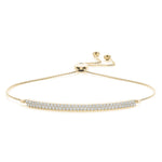 Natural Diamond Double Row Bolo Bracelet