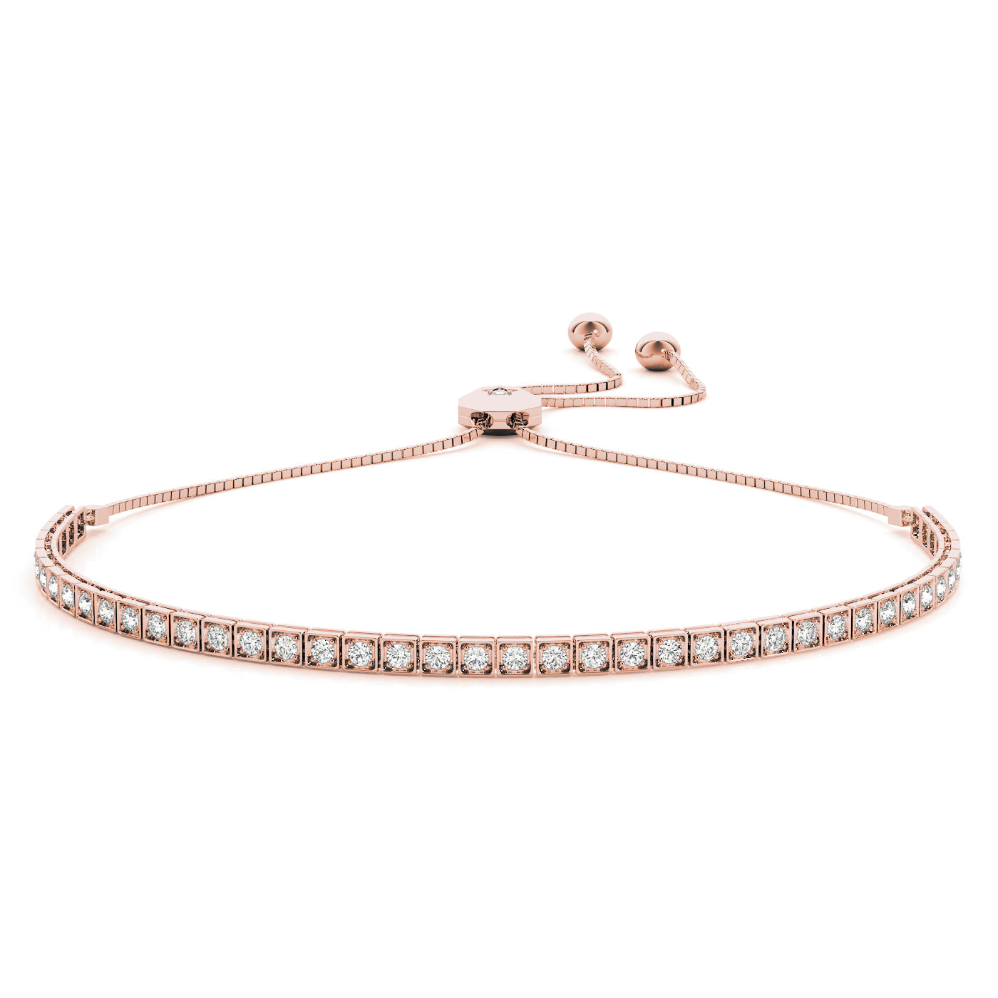 Natural Diamond Bolo Adjustable Tennis Bracelet
