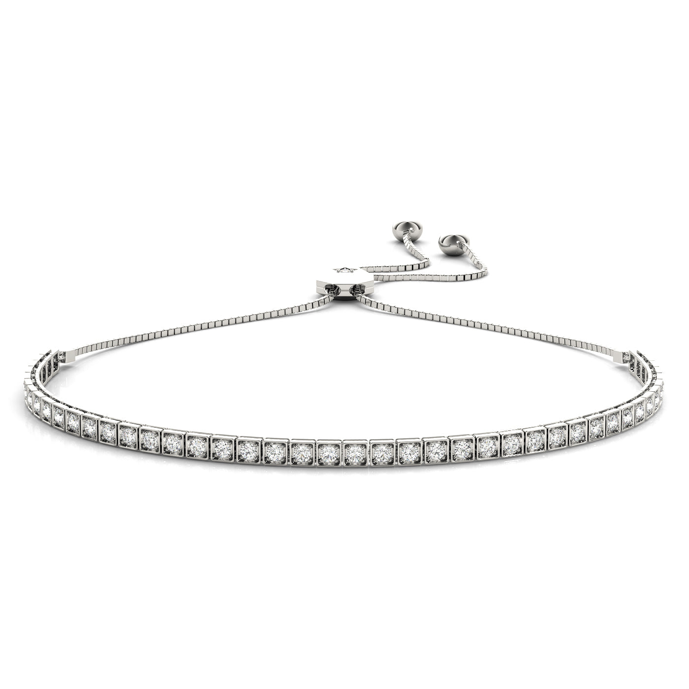 Natural Diamond Bolo Adjustable Tennis Bracelet