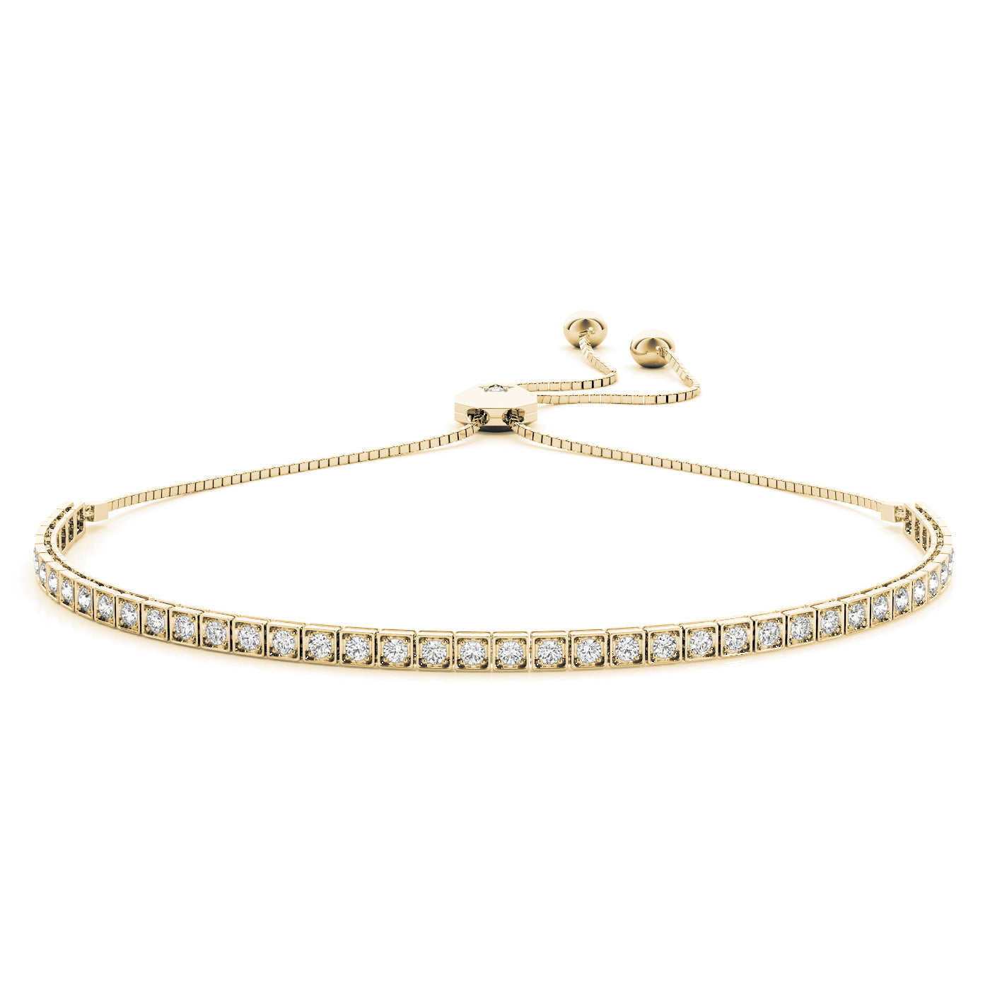 Natural Diamond Bolo Adjustable Tennis Bracelet