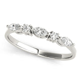 Lab Grown Diamond Alternating Round & Marquise Wedding Band
