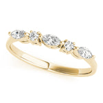 Lab Grown Diamond Alternating Round & Marquise Wedding Band