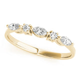 Lab Grown Diamond Alternating Round & Marquise Wedding Band