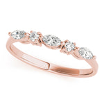 Natural Diamond Alternating Round & Marquise Wedding Band