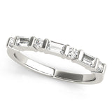 Lab Grown Diamond Alternating Round & Baguette Wedding Band