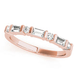 Lab Grown Diamond Alternating Round & Baguette Wedding Band