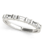 Natural Diamond Alternating Round & Baguette Wedding Band