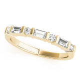 Lab Grown Diamond Alternating Round & Baguette Wedding Band