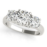 Lab Grown Diamond 3-Stone Trellis Engagement Ring