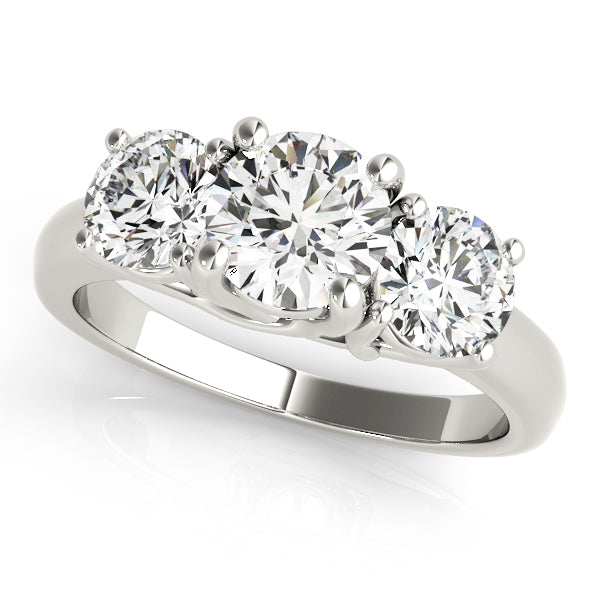 Natural Diamond 3-Stone Trellis Engagement Ring