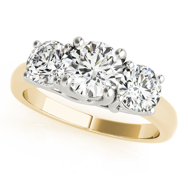 Natural Diamond 3-Stone Trellis Engagement Ring