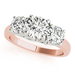 Natural Diamond 3-Stone Trellis Engagement Ring