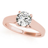 Lab Grown Diamond Round Trellis Solitaire Engagement Ring