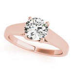 Lab Grown Diamond Round Trellis Solitaire Engagement Ring