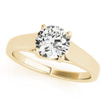 Natural Diamond Round Trellis Solitaire Engagement Ring