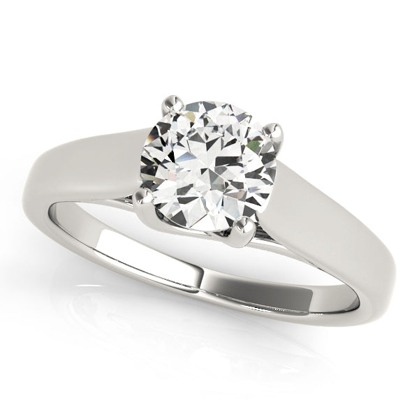Natural Diamond Round Trellis Solitaire Engagement Ring