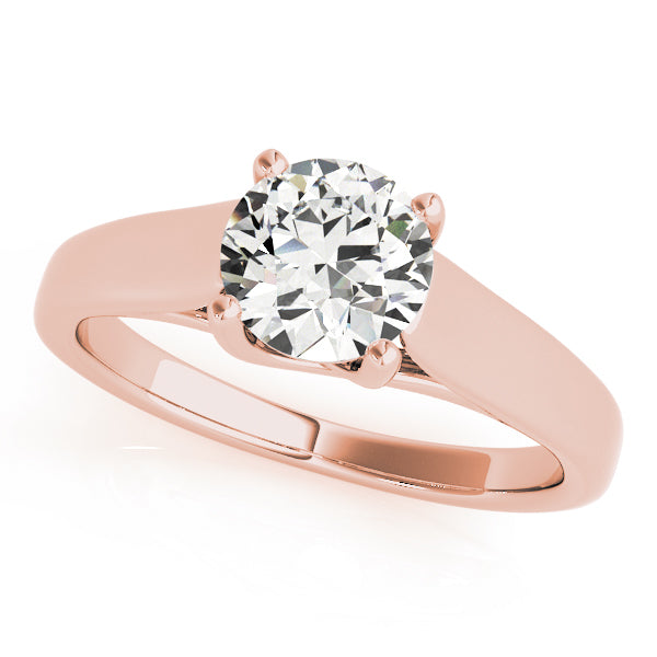 Lab Grown Diamond Round Trellis Solitaire Engagement Ring