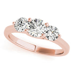 Natural Diamond 3-Stone Trellis Engagement Ring
