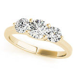 Natural Diamond 3-Stone Trellis Engagement Ring