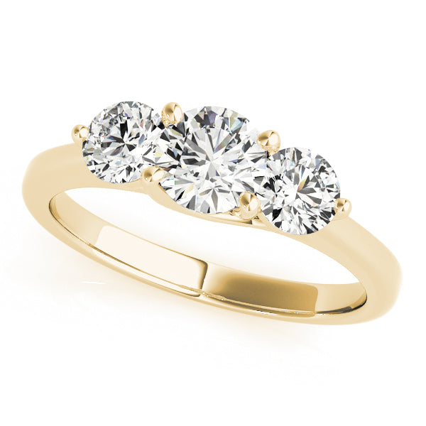 Natural Diamond 3-Stone Trellis Engagement Ring