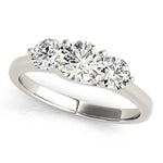 Natural Diamond 3-Stone Trellis Engagement Ring