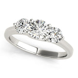 Natural Diamond 3-Stone Trellis Engagement Ring