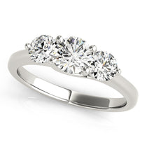 Natural Diamond 3-Stone Trellis Engagement Ring