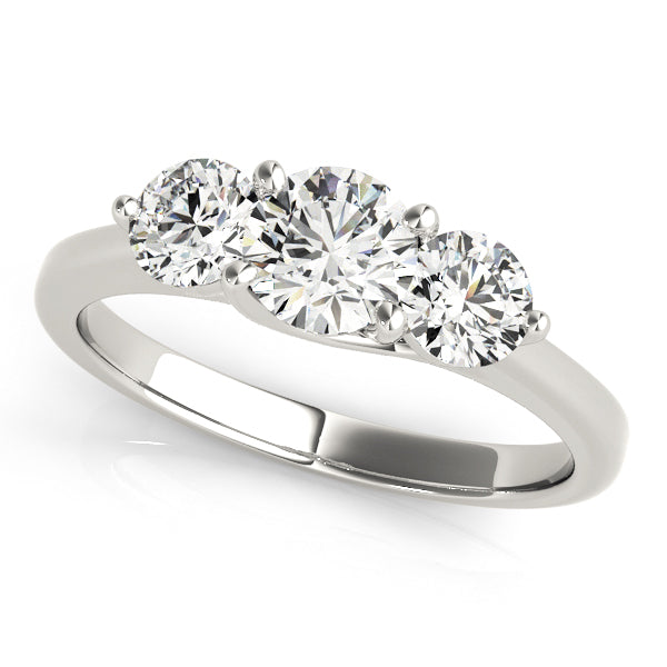 Natural Diamond 3-Stone Trellis Engagement Ring