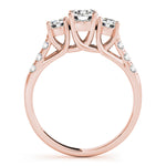 Round 3-Stone Trellis Engagement Ring