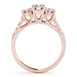 Round 3-Stone Trellis Engagement Ring