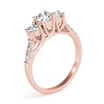 Round 3-Stone Trellis Engagement Ring