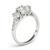 Round 3-Stone Trellis Engagement Ring
