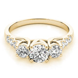 Round 3-Stone Trellis Engagement Ring