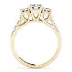 Round 3-Stone Trellis Engagement Ring