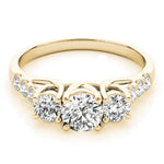 Round 3-Stone Trellis Engagement Ring