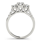 Lab Grown Round 3-Stone Trellis Engagement Ring