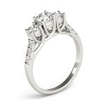 Lab Grown Round 3-Stone Trellis Engagement Ring