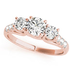 Round 3-Stone Trellis Engagement Ring