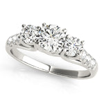 Round 3-Stone Trellis Engagement Ring