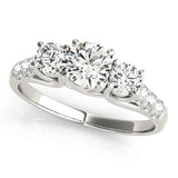 Round 3-Stone Trellis Engagement Ring
