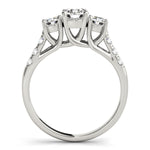 Round 3-Stone Trellis Engagement Ring