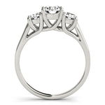 Lab Grown 3-Stone Round Trellis Engagement Ring