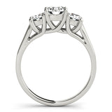 Lab Grown 3-Stone Round Trellis Engagement Ring