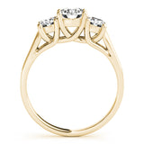 Lab Grown 3-Stone Round Trellis Engagement Ring