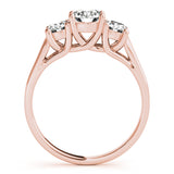 Lab Grown 3-Stone Round Trellis Engagement Ring