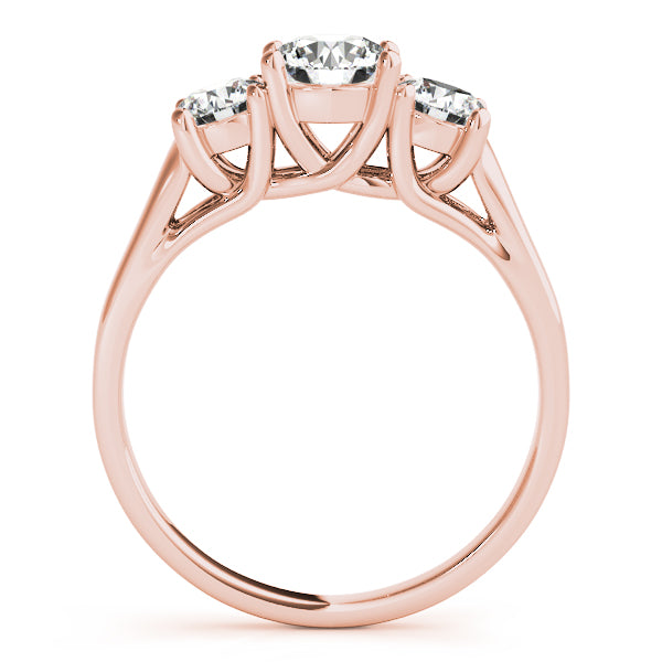 Lab Grown 3-Stone Round Trellis Engagement Ring