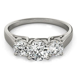 Lab Grown 3-Stone Round Trellis Engagement Ring
