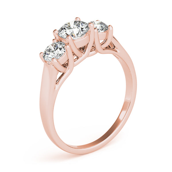 Lab Grown 3-Stone Round Trellis Engagement Ring